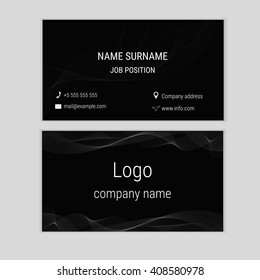 Abstract business card design with waves.