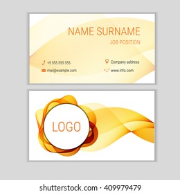 Abstract business card design with waves.