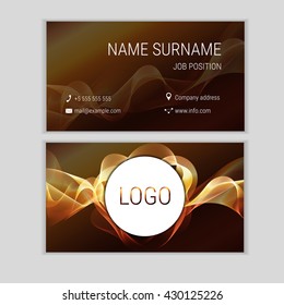 Abstract business card design with waves.