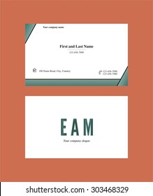 Abstract business card with EAM logo