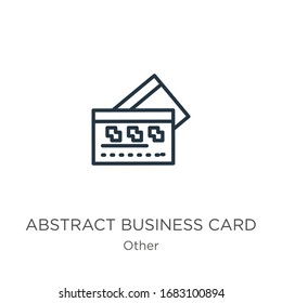 Abstract business card icon. Thin linear abstract business card outline icon isolated on white background from other collection. Line vector sign, symbol for web and mobile