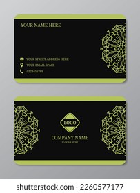 tarjeta de visita abstracta, con mandala, diseño vectorial