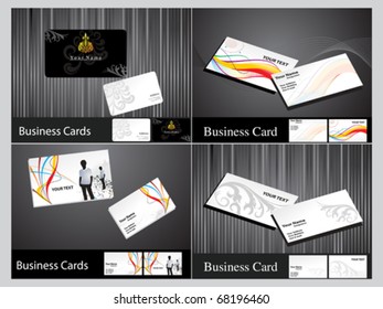 abstract business card set with different pattern vector illustration