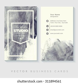 Abstract business card set with two sided presentation for Design Studio.