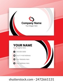 Abstract Business Card, Simple And Corporate Business Card, Professional Business Card Template