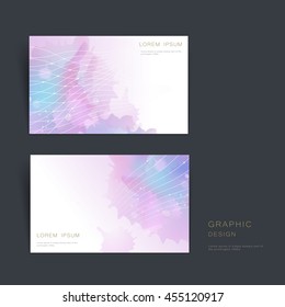 abstract business card template design with blurred watercolor background