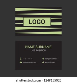 Abstract business card template with dynamic stripes.  Corporate identity element/