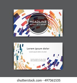Abstract business card template with with geometric elements
