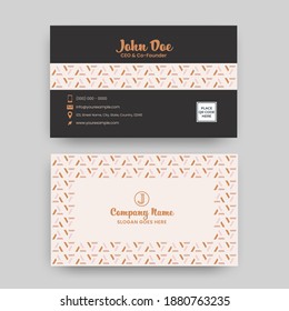 Abstract Business Card Template Layout In Front And Back View.
