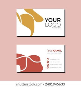 Abstract business card template with nature colored cute simple