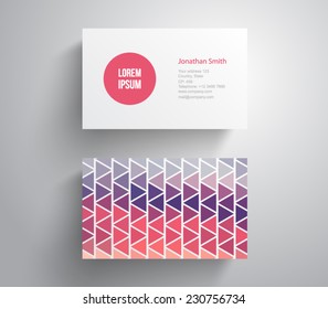 Abstract business card template with retro / vintage / hipser style, clean style design. Vector eps 10 