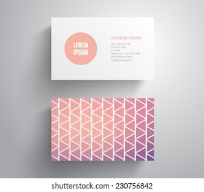 Abstract business card template with retro / vintage / hipster style, clean style design. Vector eps 10 