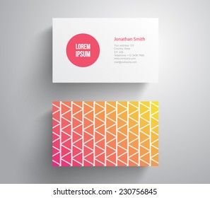 Abstract business card template with retro / vintage / hipster style, clean style design. Vector eps 10 