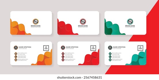 Abstract business card template set, premium visiting card design