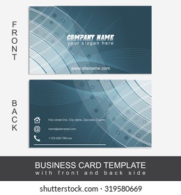 Abstract business card template or visiting card set. Design for publishing, print and working presentation. Editable vector design.