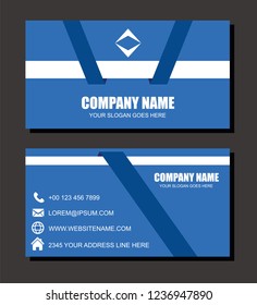 Abstract Business Card Vector With Blue Color