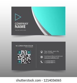 ABSTRACT BUSINESS CARD VECTOR TEMPLATE ( NEON BLUE GLASS TEXTURE )