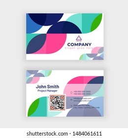 Abstract business card or visiting card design in front and back view.