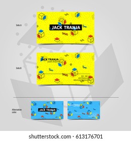 Abstract business cards. Business card in the style of Memphis