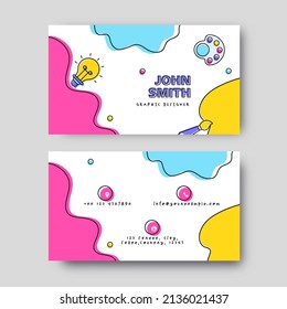 Abstract Business Cards Template Layout For Graphic Designer.