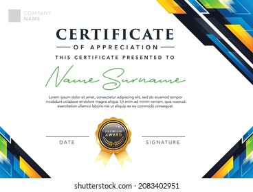 Abstract business certificate of appreciation template design. Design for certificate of appreciation