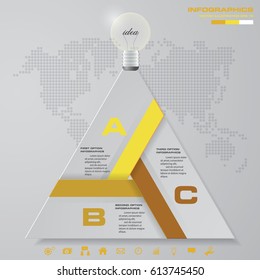 abstract business chart. 3 Steps diagram template. Step by step idea. EPS10.