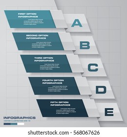 abstract business chart. 5 Steps diagram template. Step by step idea. EPS10.