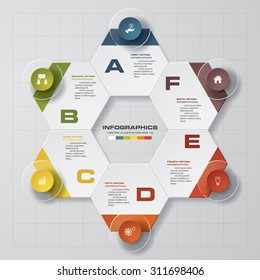 abstract business chart. 6 Steps diagram template/graphic or website layout. Vector. Step by step idea.