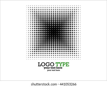 Abstract business circle icon of cube halftone. Corporate vector logo