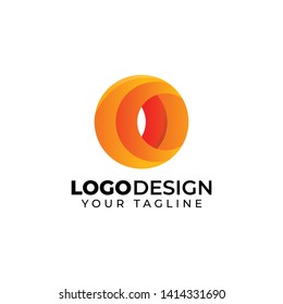 abstract business circle logo design