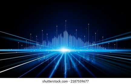 Abstract business city reflection Hitech communication concept innovation background, vector design