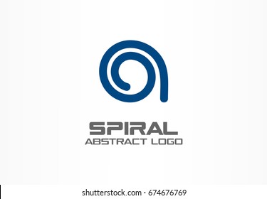 Abstract business company logo. Corporate identity design element. Contact us, social media, growth, internet connect logotype idea. Loading spiral, swirl, technology progress concept. Vector icon