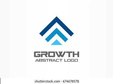 Abstract business company logo. Corporate identity design element. Technology, market, bank logotype idea. Connected arrow up, growth, progress integrate and success concept. Vector interaction icon