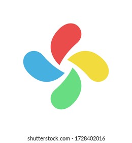 Abstract business company logo. Design elements of corporate identity. color circle, round spectrum logotype idea. Multicolor art palette, whirlpool of paint, rainbow concept. Colorful vector icons