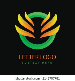 abstract business company logo design, gradient o letter logo template