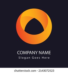 abstract business company logo design, gradient o letter logo template