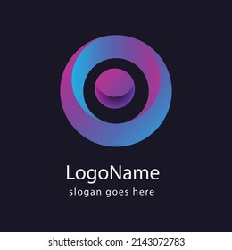 abstract business company logo design, gradient o letter logo template