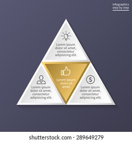 Abstract business concept chart, graph, diagram with 4 steps, options, parts, processes. Vector template for presentation and training.