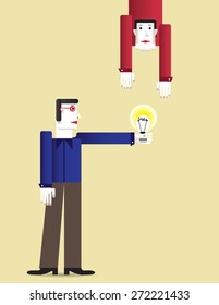 Abstract business concept with creative cartoon person