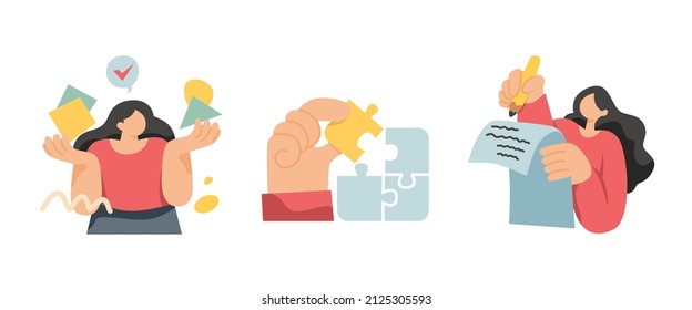abstract business concept illustration user research interface design clear layout Collection of visual stories.