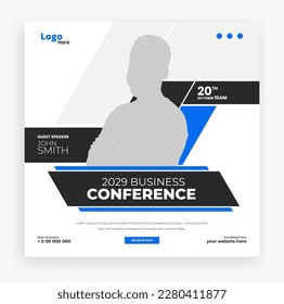 Abstract business conference social media post banner template