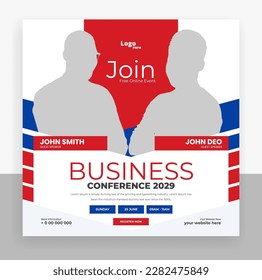 Abstract business conference social media post banner template