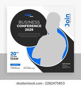 Abstract business conference social media post banner template