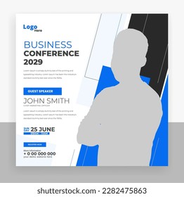 Abstract business conference social media post banner template