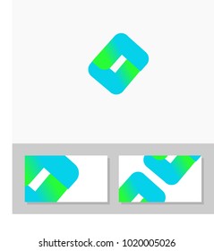 abstract business consultant square gradient colour logo template & bussiness card