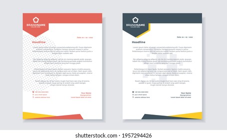 Abstract business corporate modern letterhead template design 