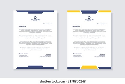 Abstract business corporate modern letterhead template design 