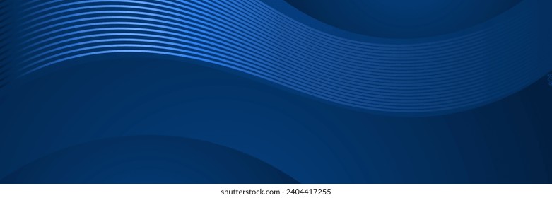 abstract business dark blue wave background with glowing lines