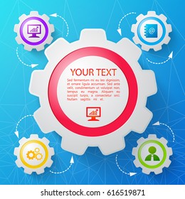Abstract business design concept background with your text in middle flat vector illustration