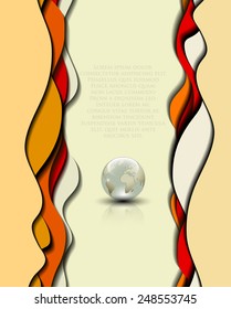 Abstract business design and cutout elements with earth in the middle 